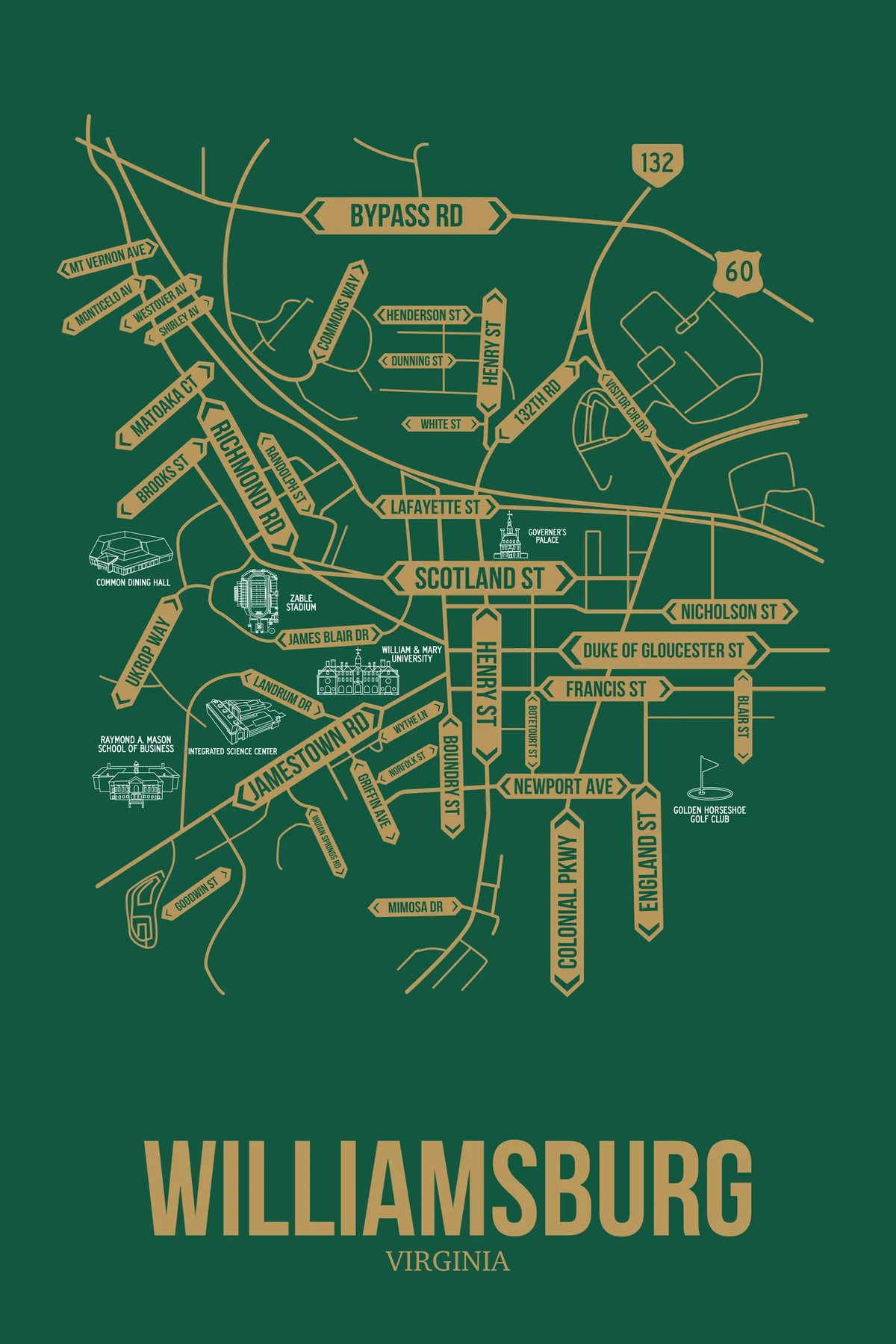 Williamsburg, Virginia street map