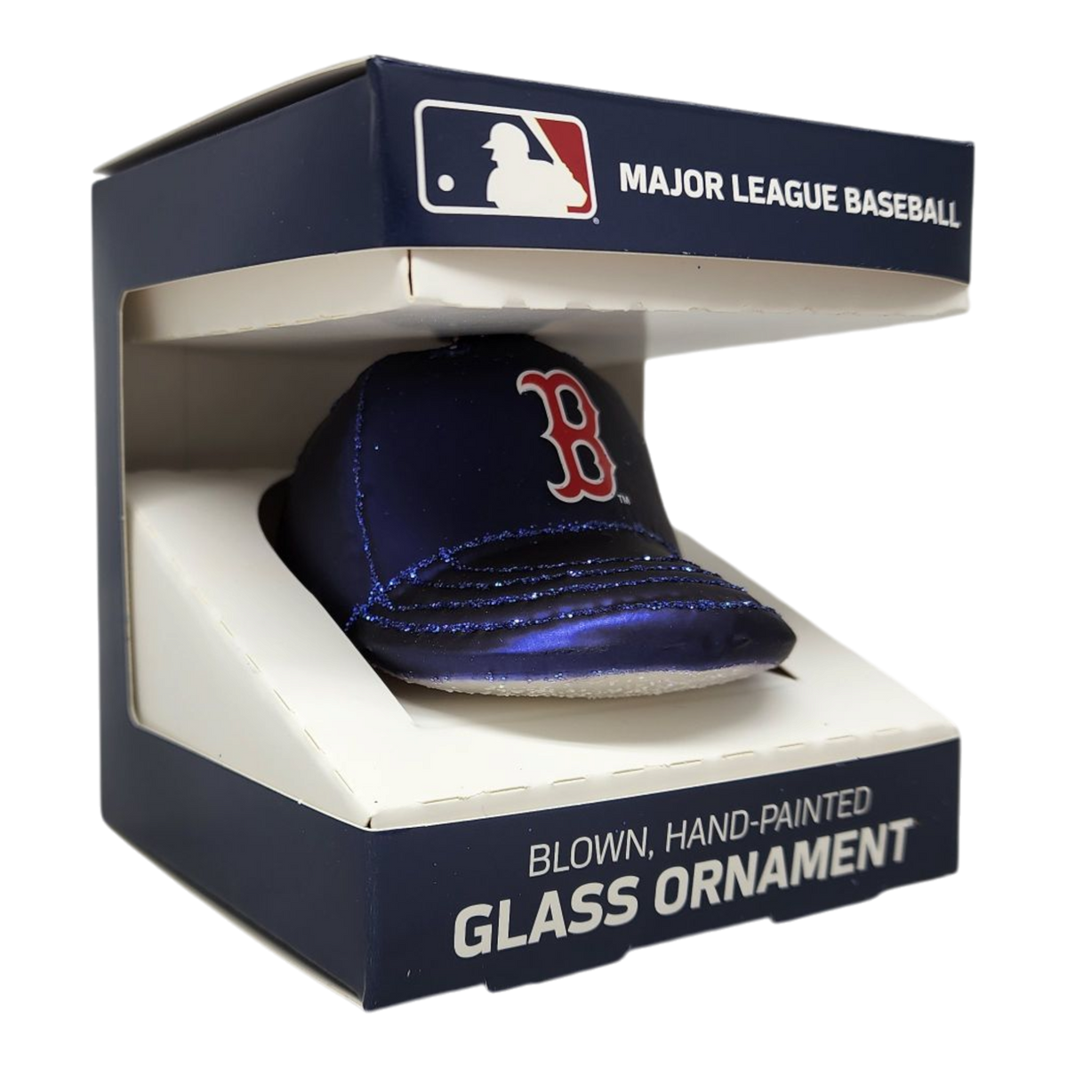 Boston Red Sox Baseball Cap Glass Ornament